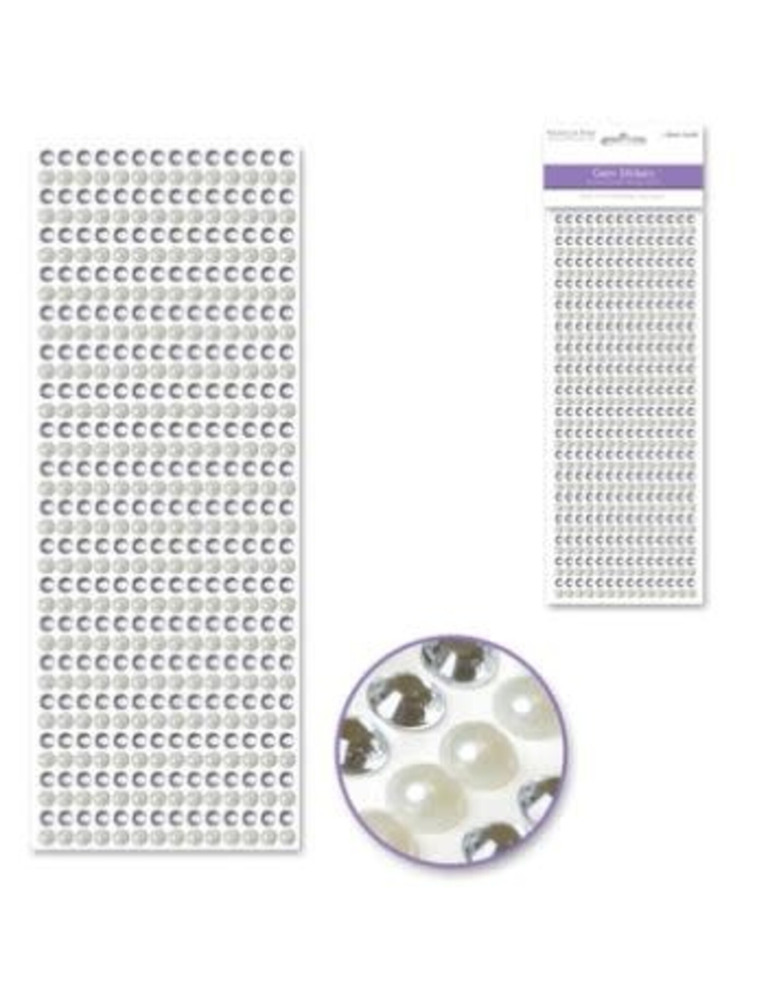 RHINESTONE STICKER: 6MM PEARL ASSORTMENT 504 PACK