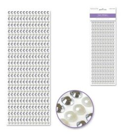 RHINESTONE STICKER: 6MM PEARL ASSORTMENT 504 PACK