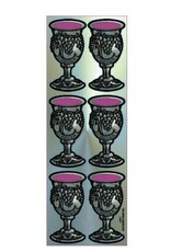 incento magic STICKERS - SILVER BECHER WITH WINE 6 PER SHEET - 6 SHEETS