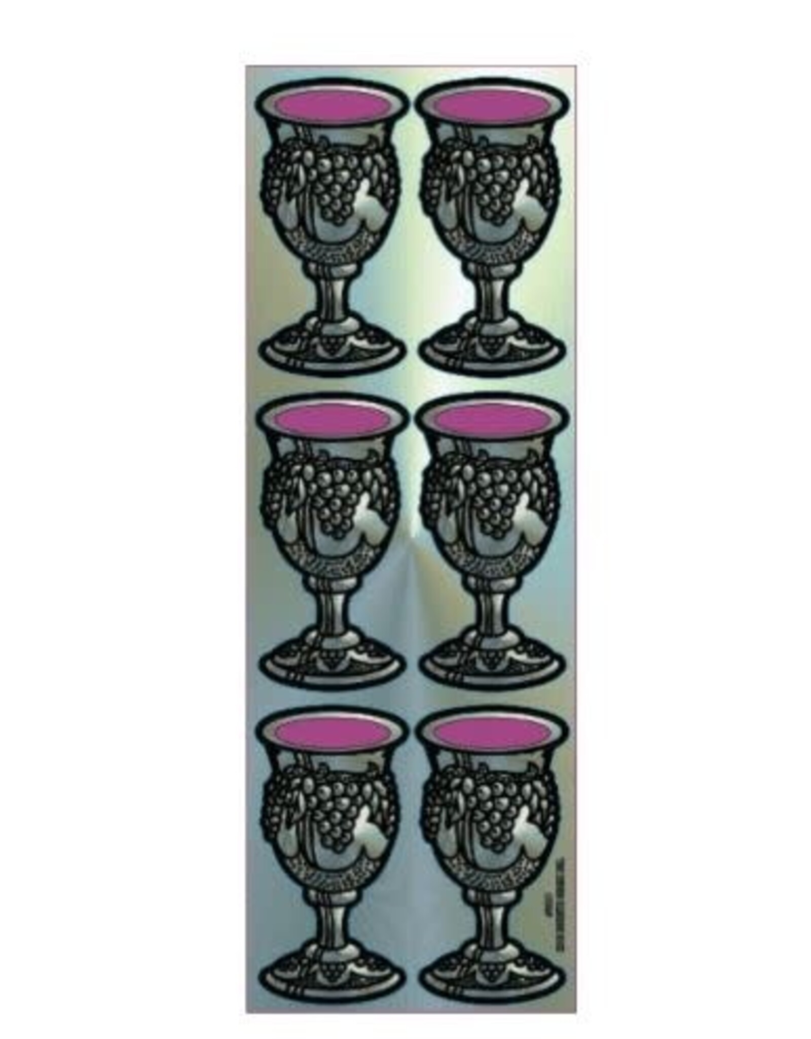 incento magic STICKERS -  SILVER BECHER WITH WINE 6 PER SHEET - 25 SHEETS