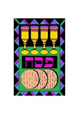VELVET ART - MATZAH & 4 CUPS -  8.75"X6"
