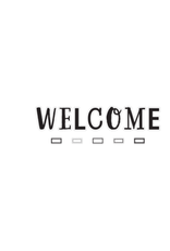 BULLETIN BOARD SET BLACK AND WHITE WELCOME