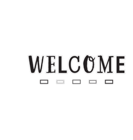 BULLETIN BOARD SET BLACK AND WHITE WELCOME