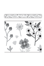 STRAIGHT BORDER BLACK AND WHITE FLORAL - 3"X35'
