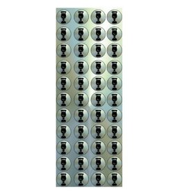 incento magic STICKERS - WINE CUP SILVER - ROUND - 44 STICKERS PER SHEET - 6 SHEETS