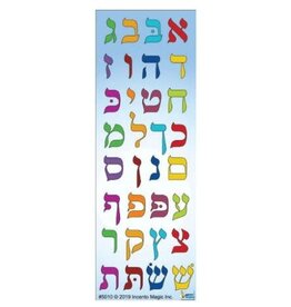 incento magic STICKERS: COLORFUL ALEF BEIS STICKERS - 6 SHEETS