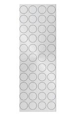 incento magic COLOR CODING STICKER: 15MM ROUND SILVER - 4 ACROSS - 6 SHEETS