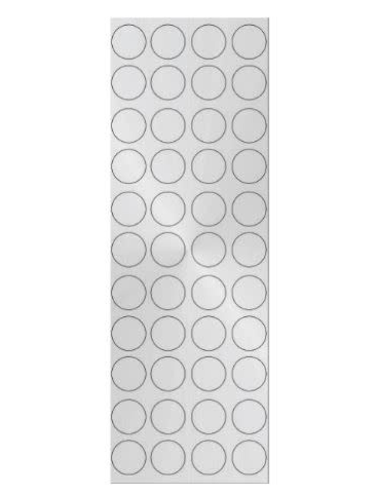 incento magic COLOR CODING STICKER: 15MM ROUND SILVER - 4 ACROSS - 6 SHEETS