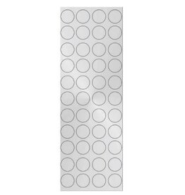 incento magic COLOR CODING STICKER: 15MM ROUND SILVER - 4 ACROSS - 6 SHEETS