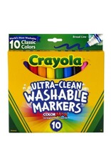 CRAYOLA MARKERS WASHABLE  CLASSIC COLORS BROAD LINE 10 PACK