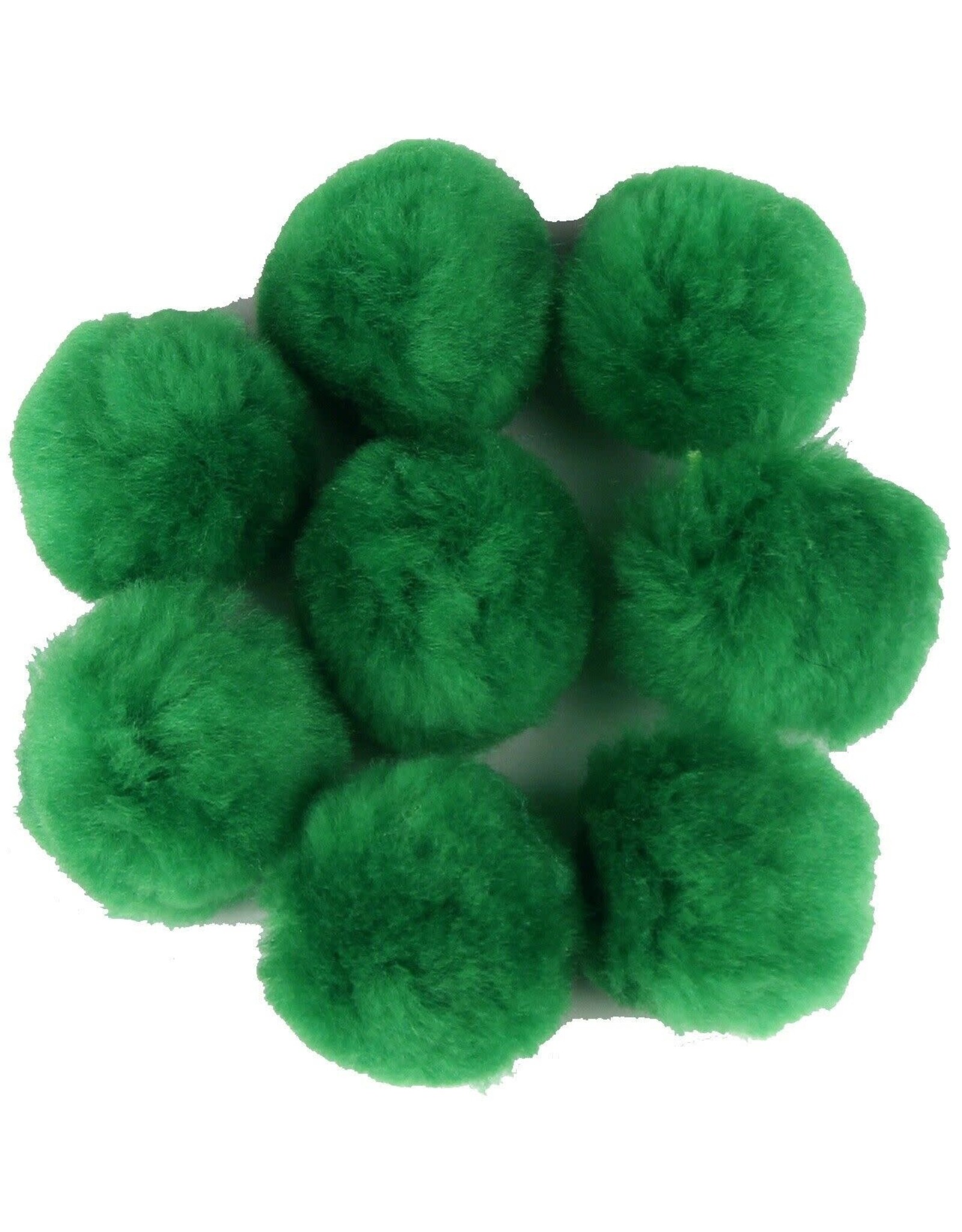 POM POMS: 2" GREEN 8 PACK