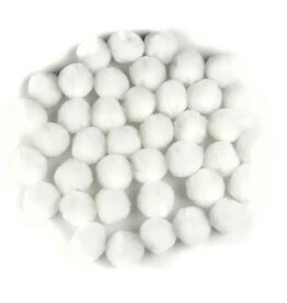POM POMS:  1" WHITE 40 PACK