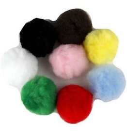 POM POMS: 2" ASSORTED COLORS 8 PACK