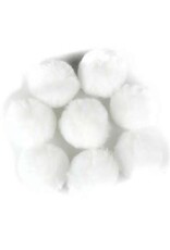 POM POMS: 2" WHITE 8 PACK