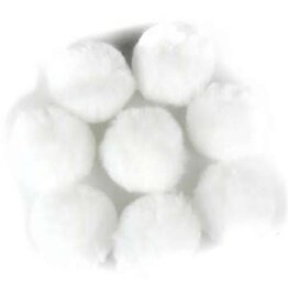 POM POMS: 2" WHITE 8 PACK