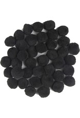 POM POMS:  1" -  BLACK 40 PACK