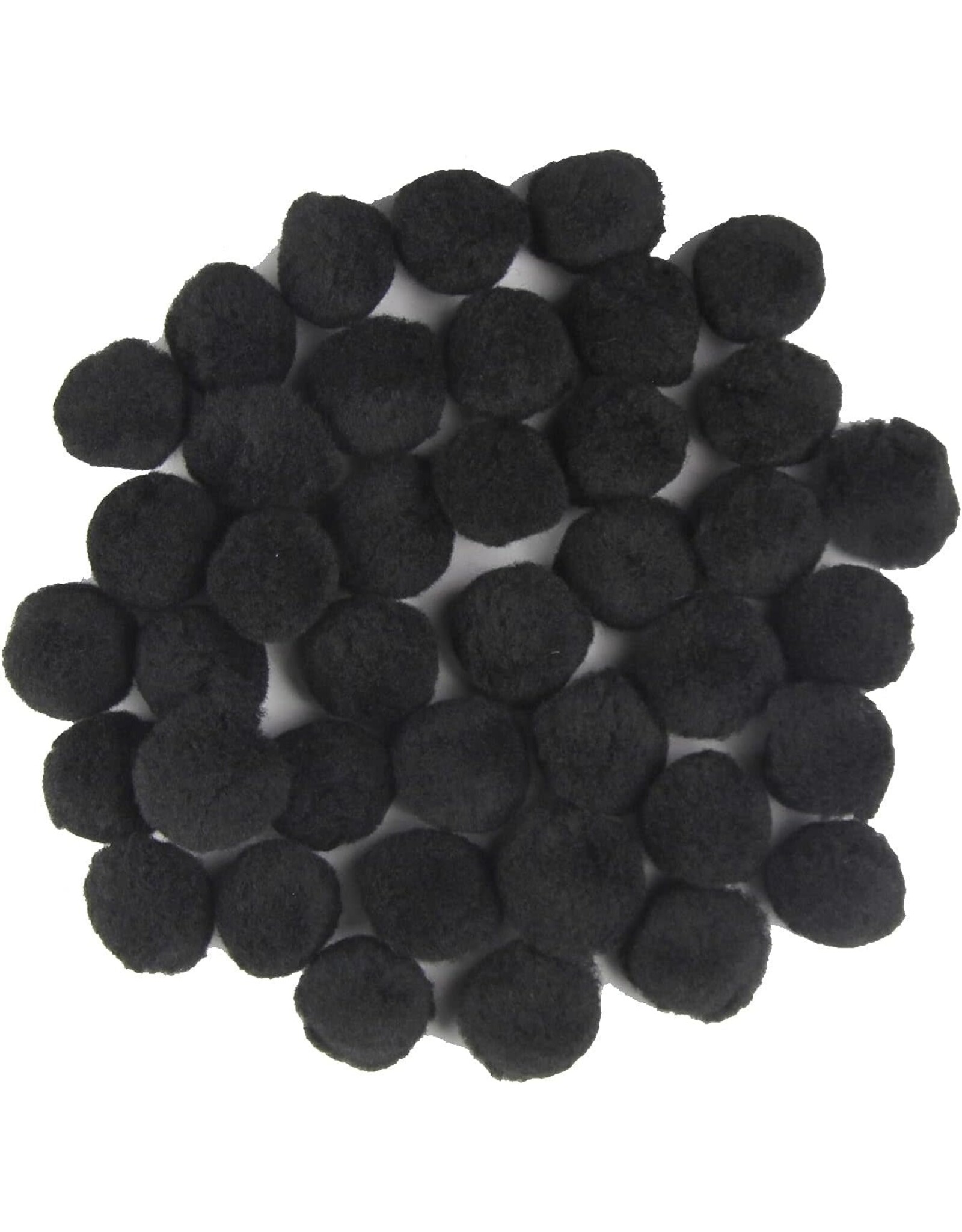 POM POMS:  1" -  BLACK 40 PACK