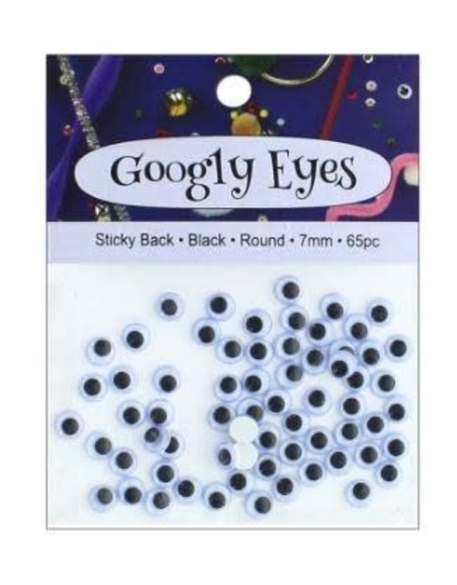 WIGGLE EYES: 7MM - 65 PACK