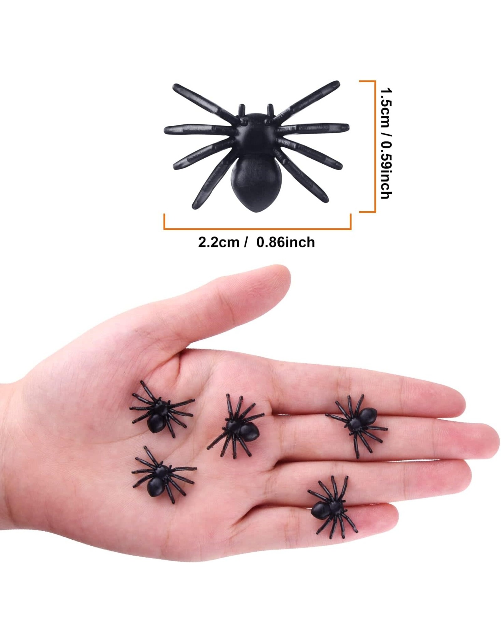 REALISTIC PLASTIC SPIDER ( KINIM ) 100 PACK
