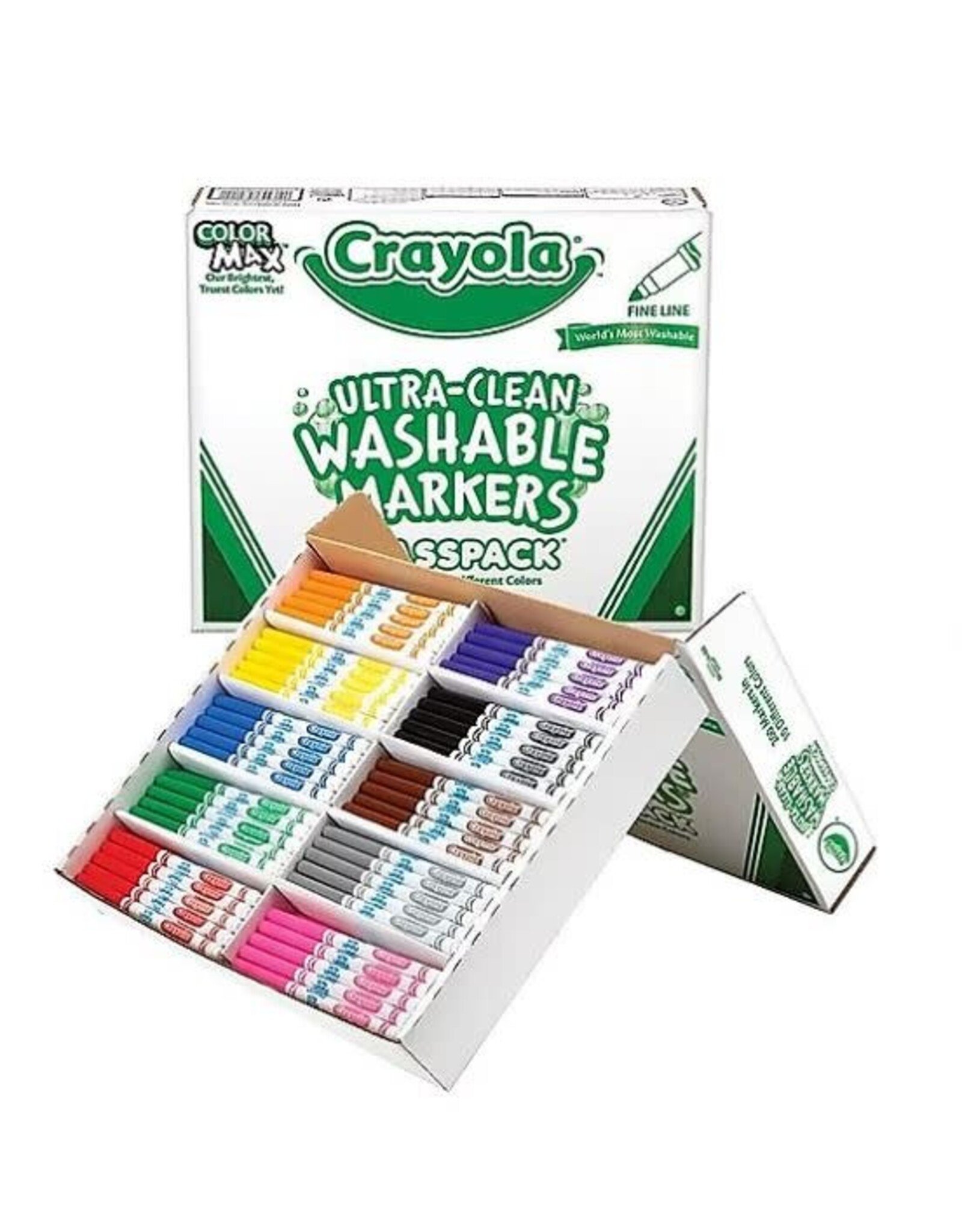 CRAYOLA CLASSPACK: FINE LINE WASHABLE MARKERS 200 PACK 10 COLORS