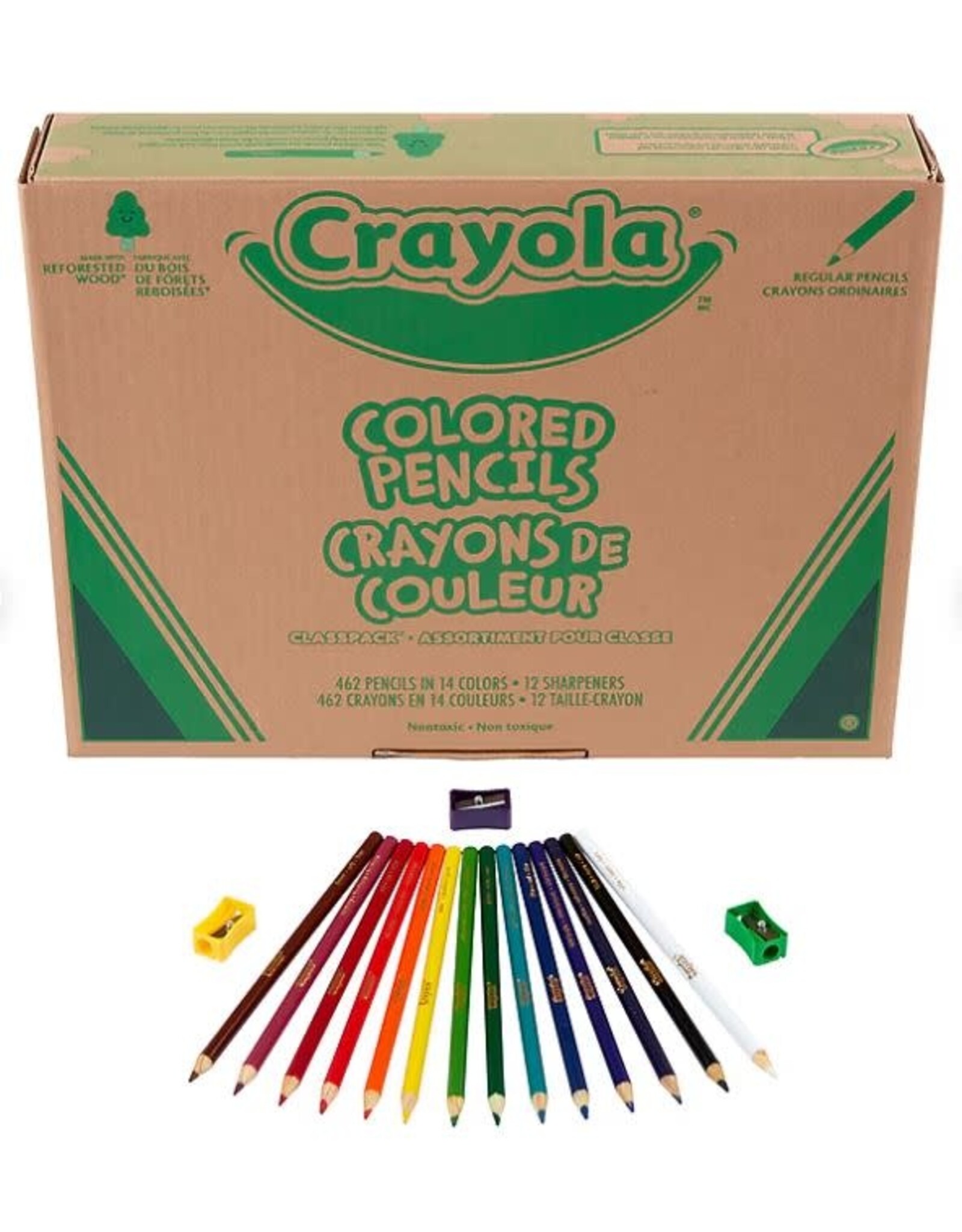 CRAYOLA CLASSPACK: COLORED PENCILS 462 PACK 14 COLORS AND 12 SHARPENERS