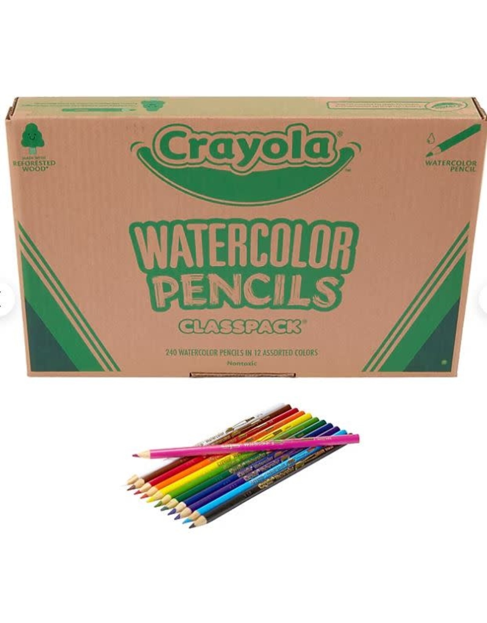 CRAYOLA CLASSPACK: COLORED WATERCOLOR PENCILS 240 PACK 12 COLORS