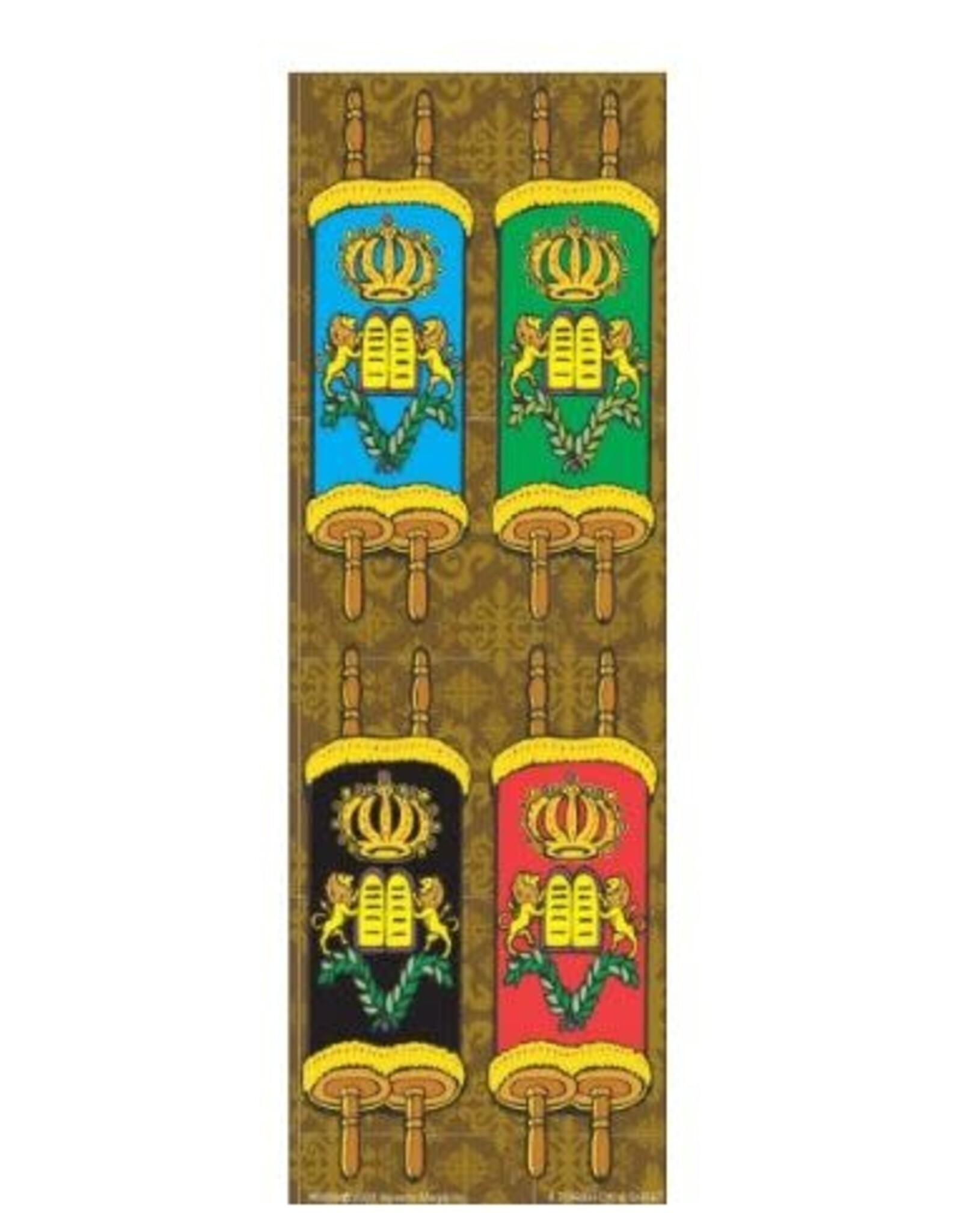 incento magic STICKERS - DIE CUT LARGE TORAH  COLORED 4 PER SHEET - 6 SHEETS