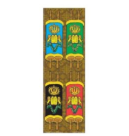 incento magic STICKERS - DIE CUT LARGE TORAH  COLORED 4 PER SHEET - 6 SHEETS