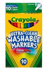CRAYOLA MARKERS WASHABLE  CLASSIC COLORS FINE LINE 10 PACK