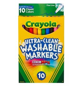 CRAYOLA MARKERS WASHABLE  CLASSIC COLORS FINE LINE 10 PACK