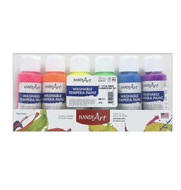 2OZ WASHABLE TEMPERA PAINT SET 6 COLORS