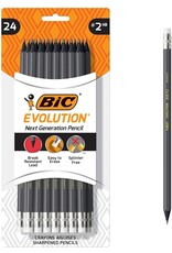 BIC PENCILS #2HB  SHARPENED BLACK BARREL  - 24 PACK