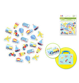 FOAM STICKER  ASSORTED TRANSPORTATION 24 PACK