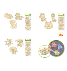 WOOD CUT OUTS BABY ANIMALS ASSORTED STYLES 15 PACK