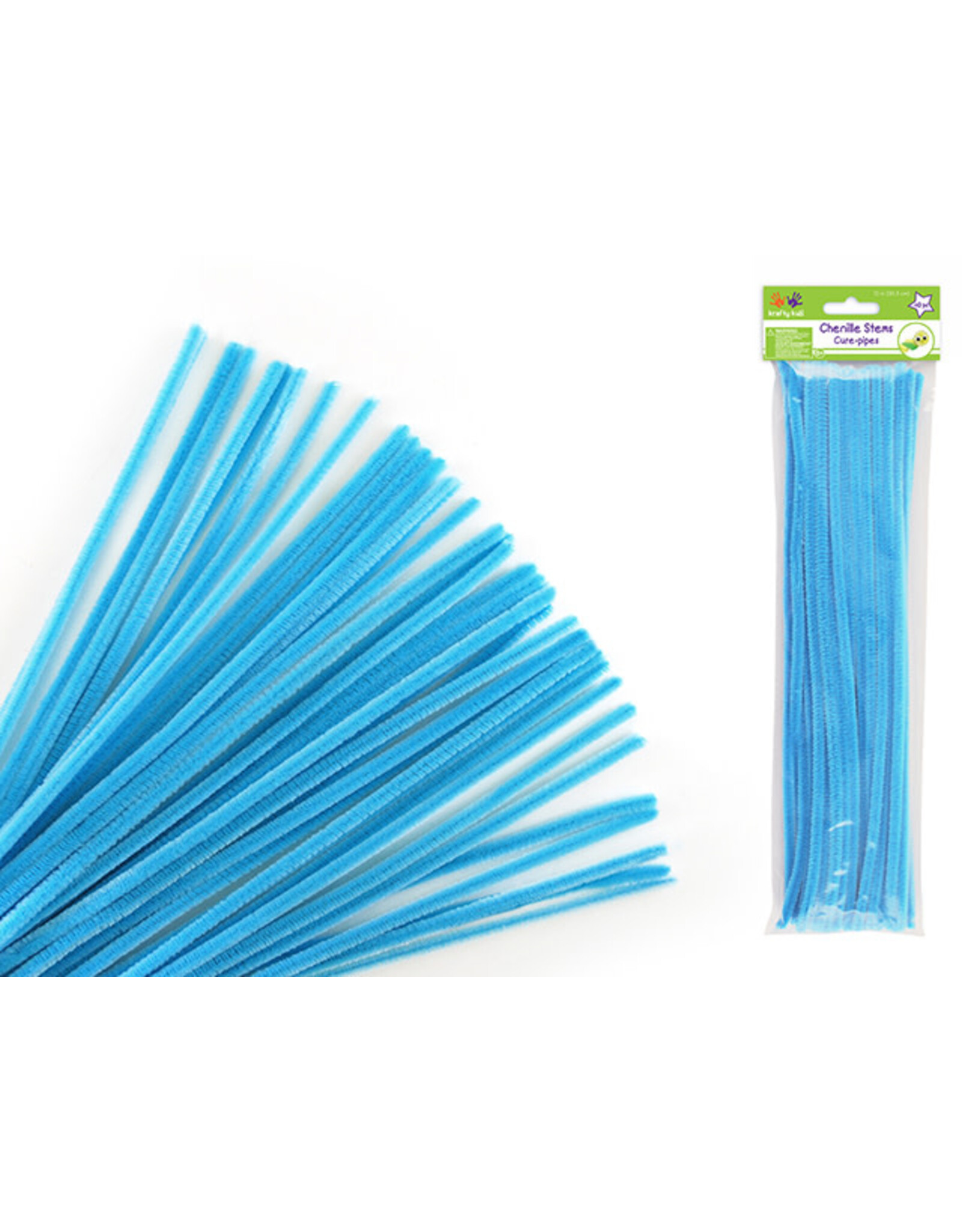 PIPE CLEANERS:   6MM X12" - LIGHT BLUE  25 PACK