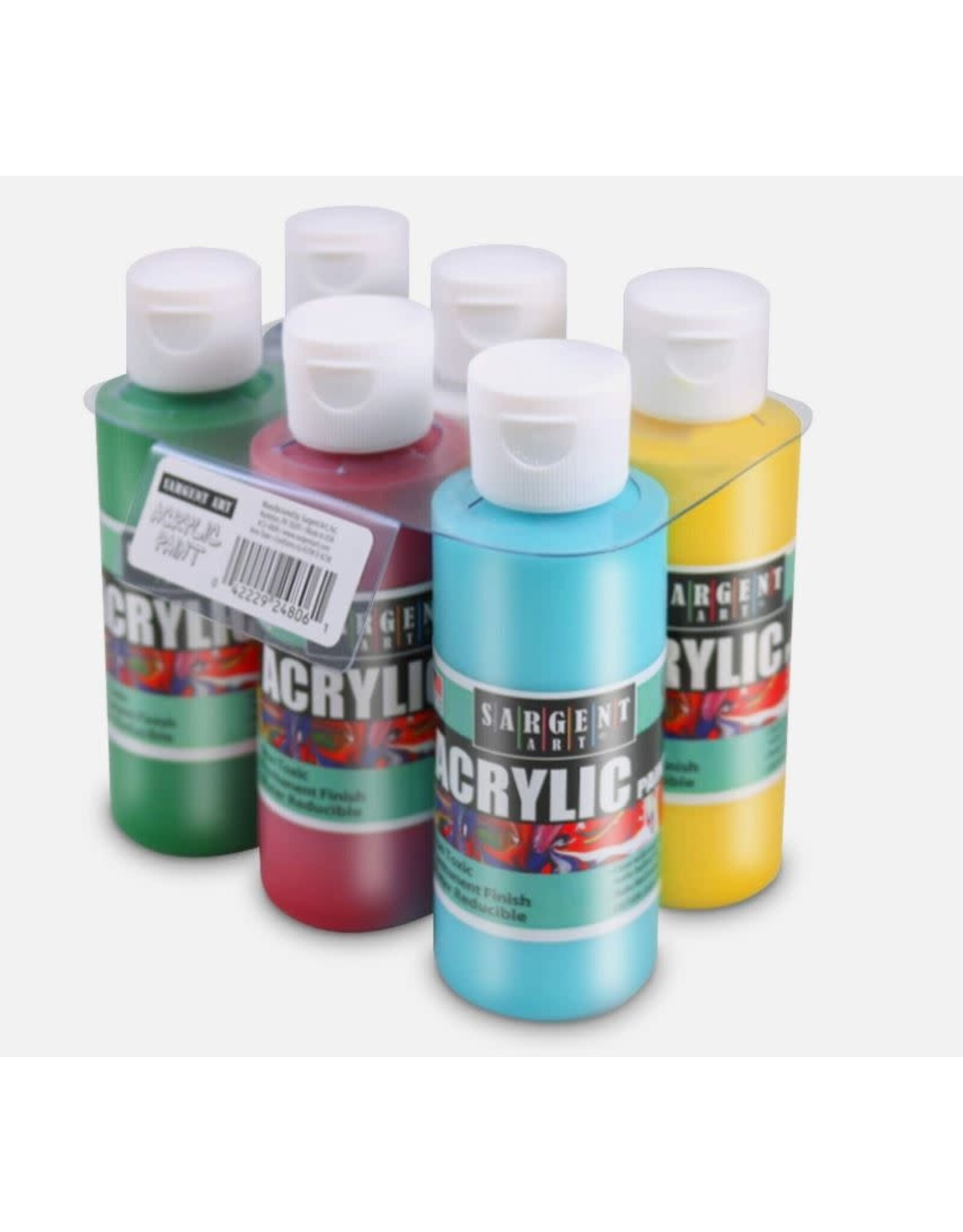 SARGENT ART ACRYLIC PAINT SET:  4OZ BOTTLES 6 PACK