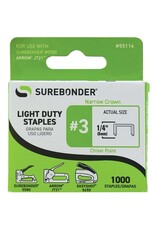 SUREBONDER #3 LIGHT DUTY 1/4" STAPLE GUN STAPLES 1000 STAPLES