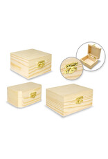 WOODEN BOX WITH CLASP 3.13 X 3.94 ASSORTED STYLES