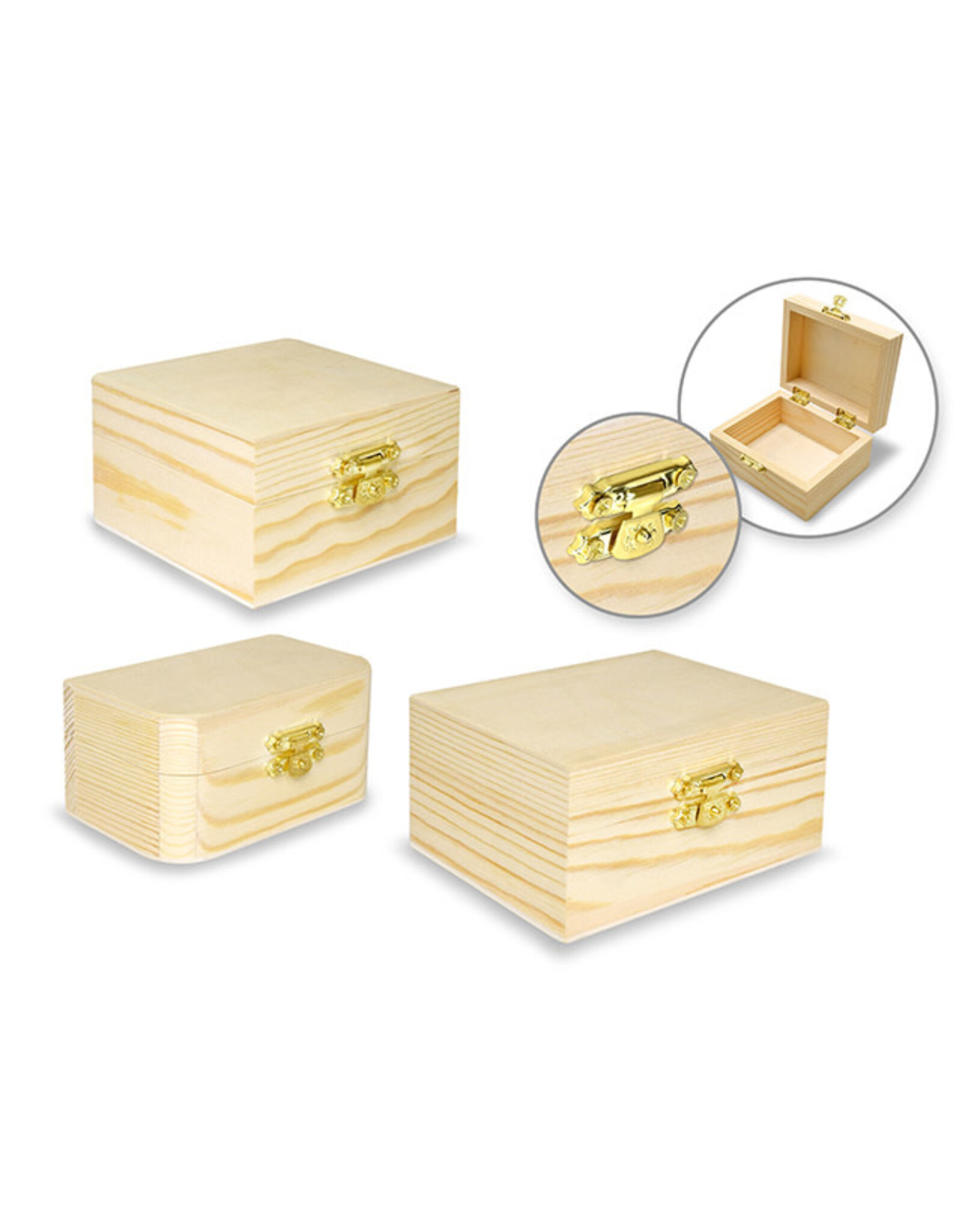 WOODEN BOX WITH CLASP 3.13 X 3.94 ASSORTED STYLES
