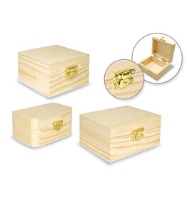 WOODEN BOX WITH CLASP 3.13 X 3.94 ASSORTED STYLES