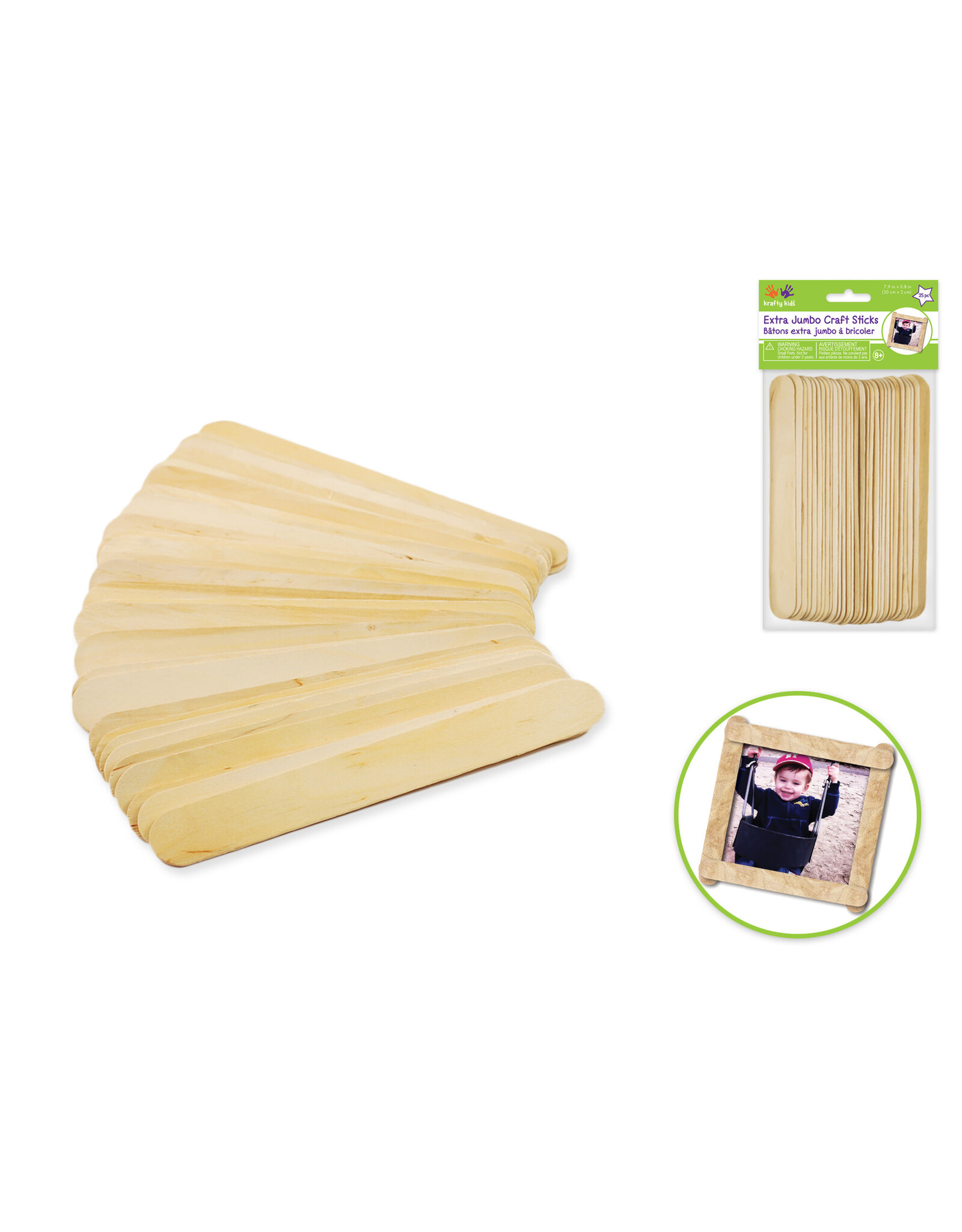 CRAFT STICKS: EXTRA  JUMBO  7.9"X1" 25 PACK
