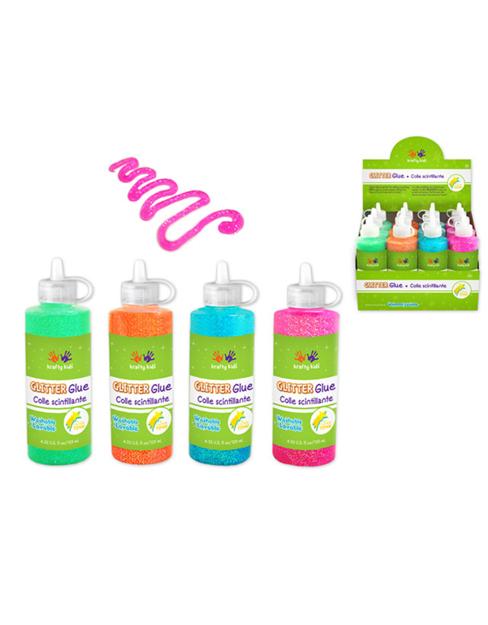 NEON GLITTER GLUE ASSORTED COLORS 4oz
