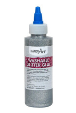 WASHABLE GLITTER GLUE: SILVER 4OZ