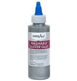 WASHABLE GLITTER GLUE: SILVER 4OZ