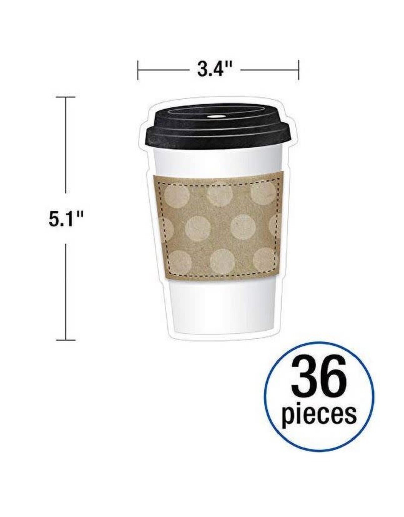 Carson-Dellosa CUT-OUTS: TO GO CUPS - 5.1"x3.4"  36 PACK