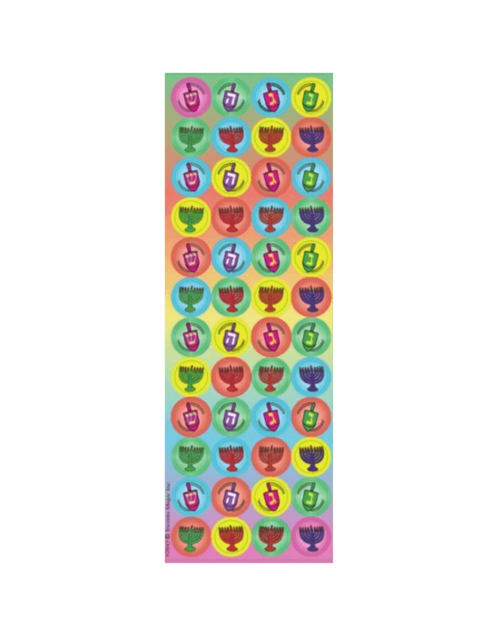 incento magic STICKERS -  Circle Stickers ,  DREIDEL AND MENORAH - 6 SHEETS