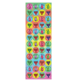 incento magic STICKERS -  Circle Stickers ,  DREIDEL AND MENORAH - 6 SHEETS