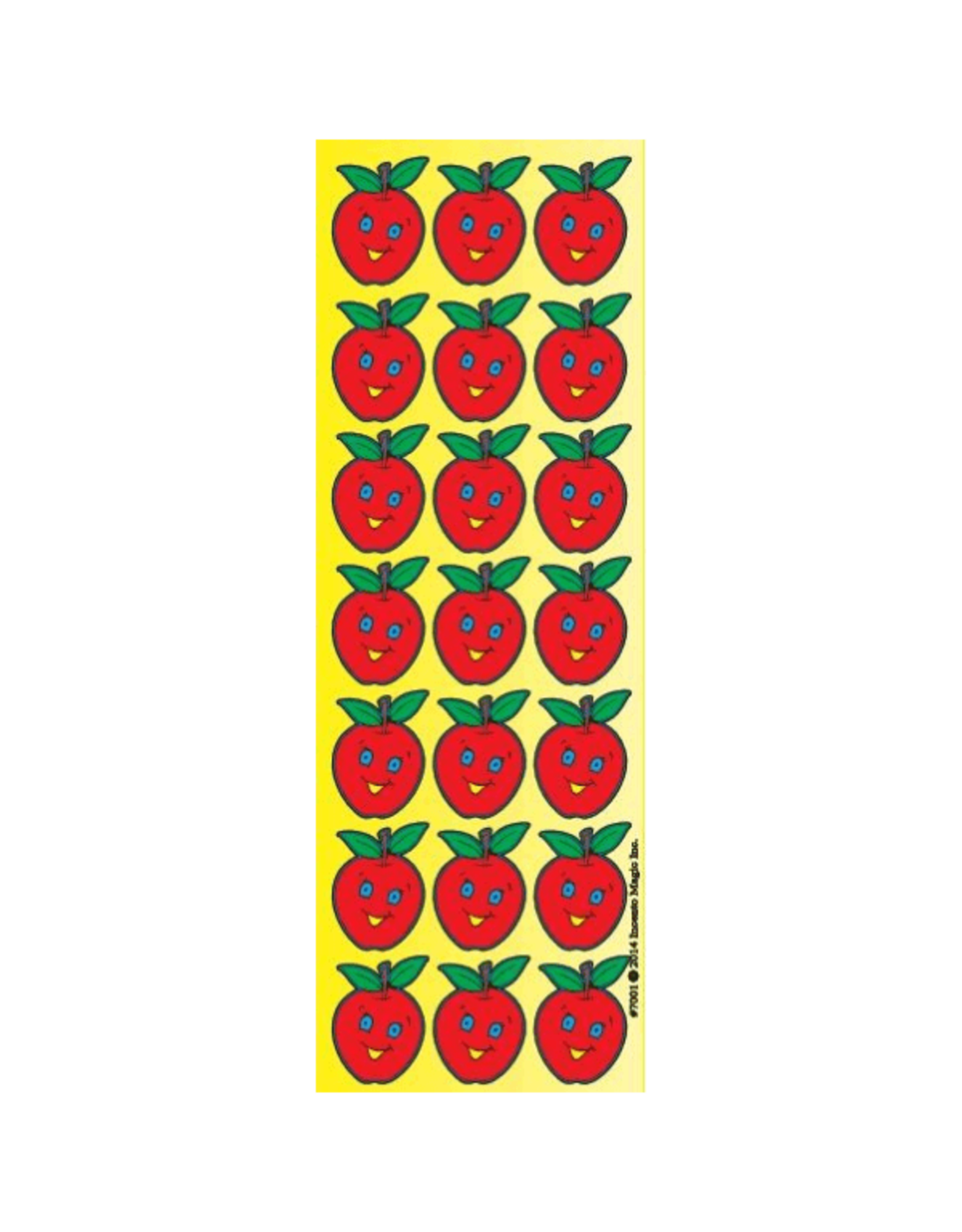 incento magic STICKERS -  DIE CUT 1" SMILE APPLES  21 per sheet - 6 SHEETS