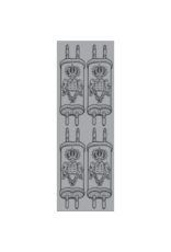 incento magic STICKERS -  DIE CUT TORAH - SILVER 4 PER SHEET - 6 SHEETS