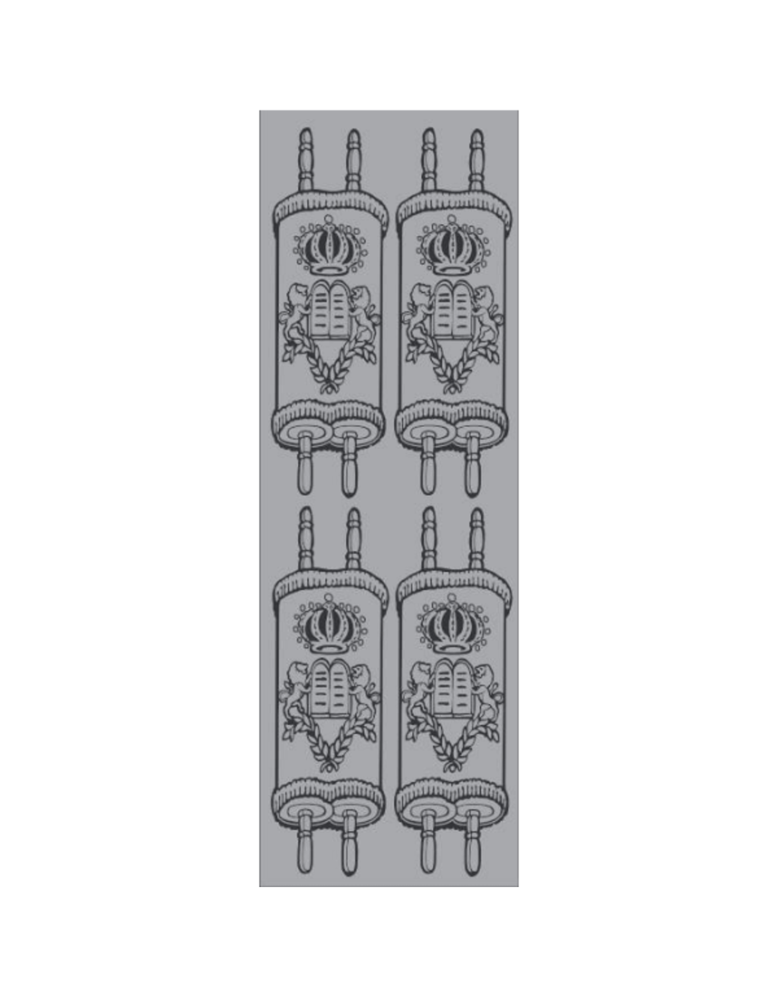 incento magic STICKERS -  DIE CUT TORAH - SILVER 4 PER SHEET - 6 SHEETS